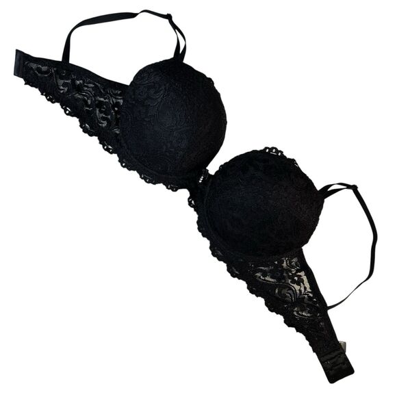 Smart & Sexy Add 2 Cup Sizes Push-Up Bra Black Lace Size 38C - Picture 4 of 14